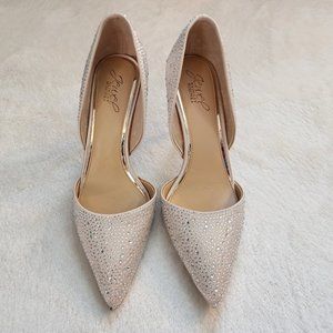 Jewel Badgley Mischka Nude Heels Women's Size 8 NIB